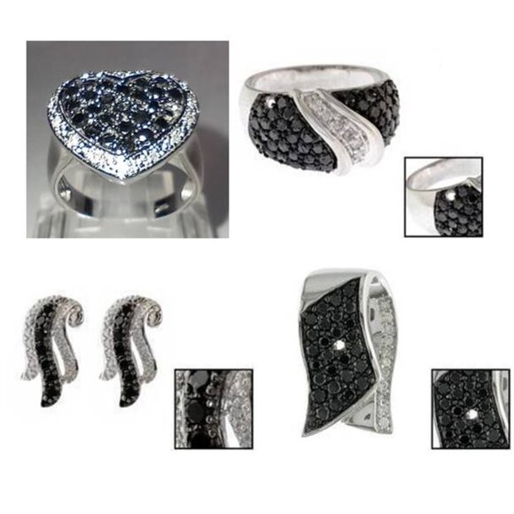 Scratch&Dent – Black&White Diamond Jewelry – ~18.27g Gold -- ~3.54ctw Diamonds - Picture 1 of 9